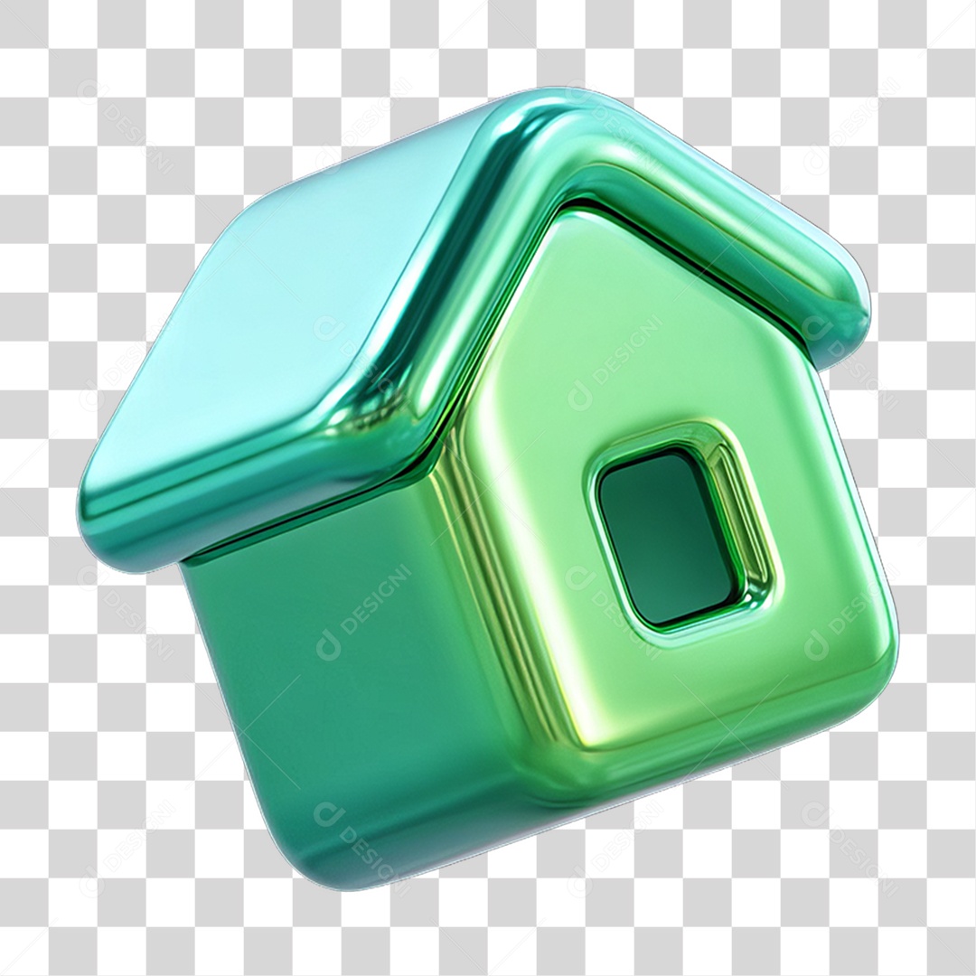 Ícone 3D Desenho de uma Casa PNG Transparente