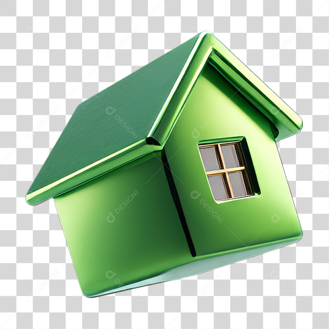 Ícone 3D Desenho de uma Casa PNG Transparente
