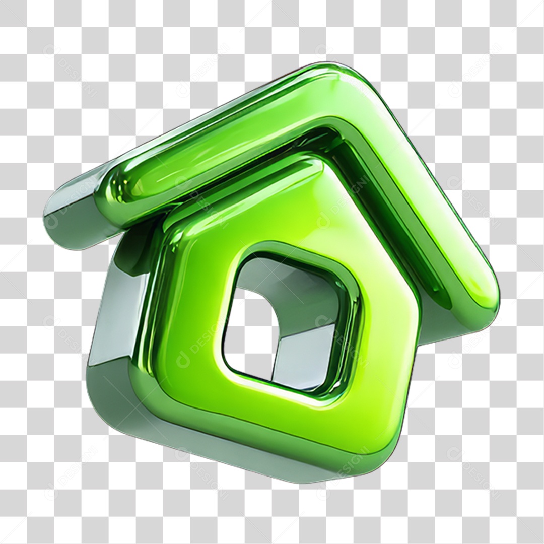 Ícone 3D Desenho de uma Casa PNG Transparente