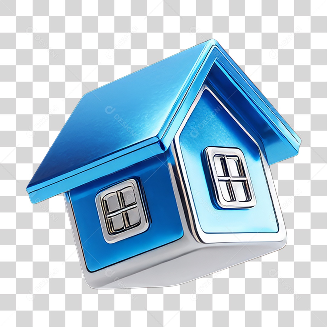 Ícone 3D Desenho de uma Casa PNG Transparente