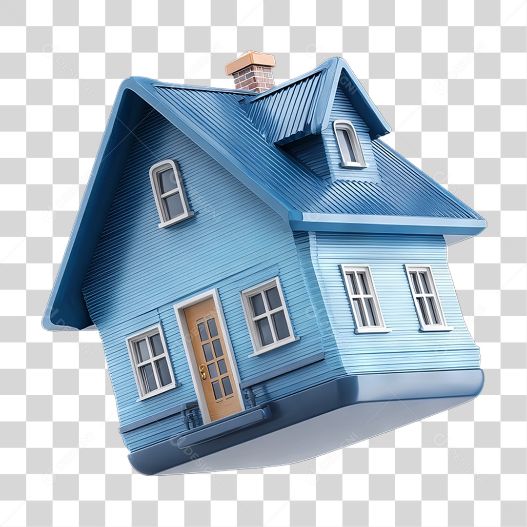 Ícone 3D Desenho de uma Casa PNG Transparente