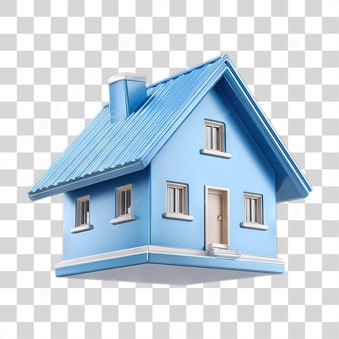 Ícone 3D Desenho de uma Casa PNG Transparente