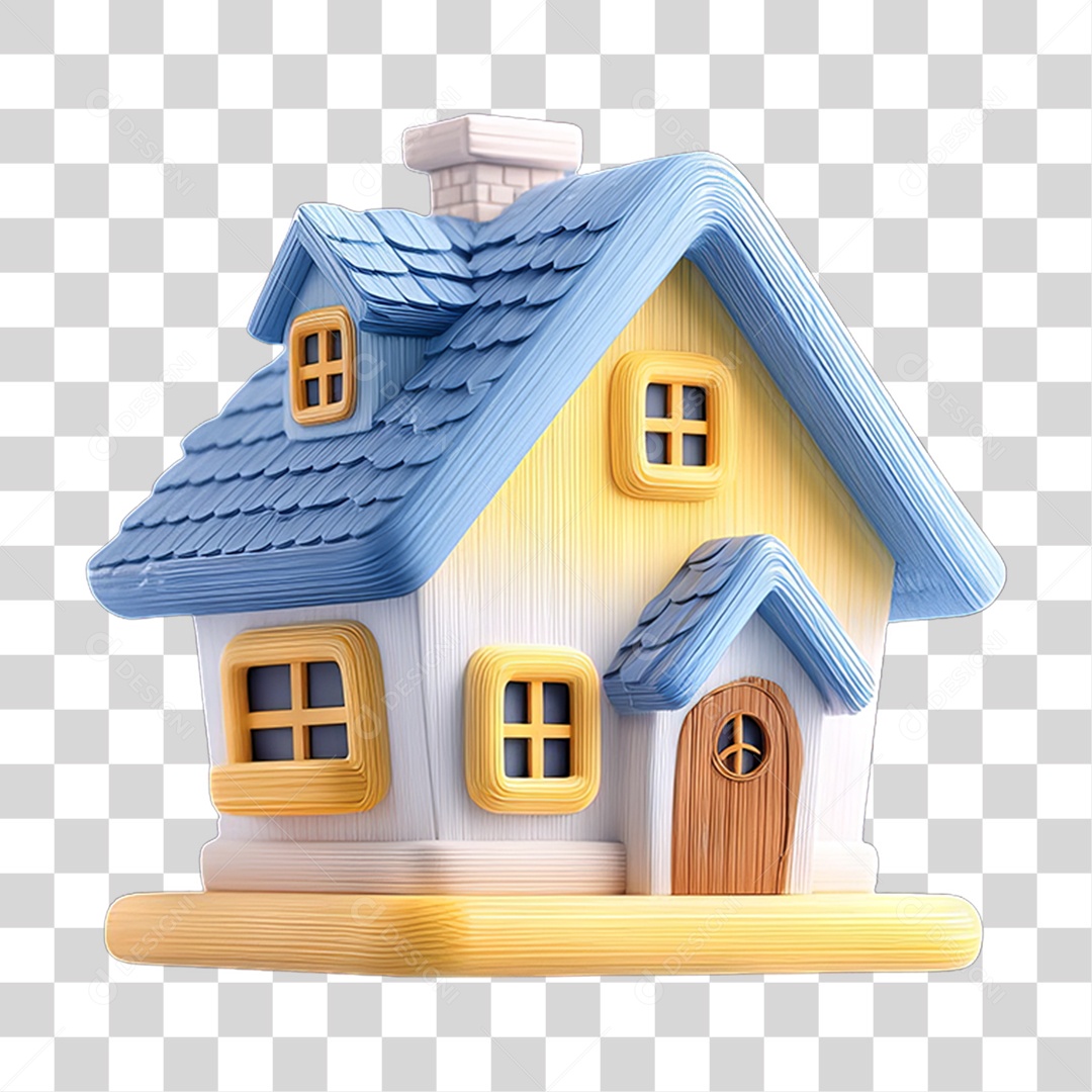 Ícone 3D Desenho de uma Casa PNG Transparente