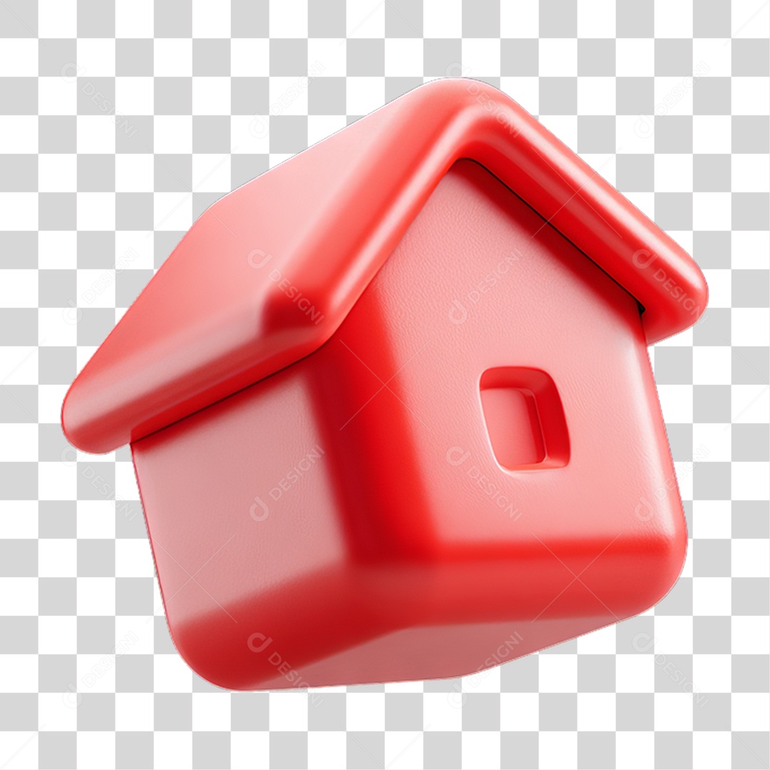 Ícone 3D Desenho de uma Casa PNG Transparente