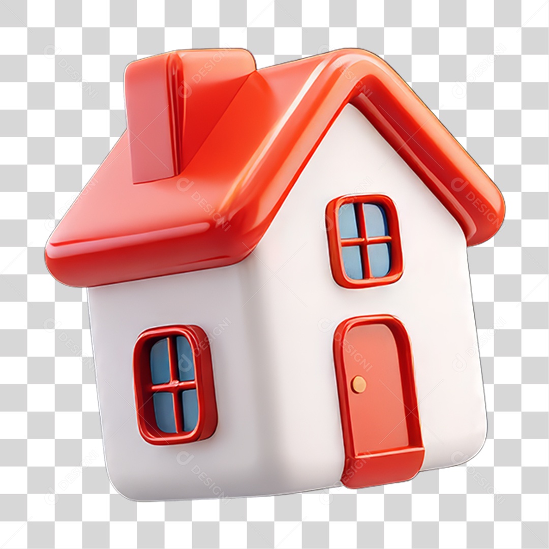 Ícone 3D Desenho de uma Casa PNG Transparente