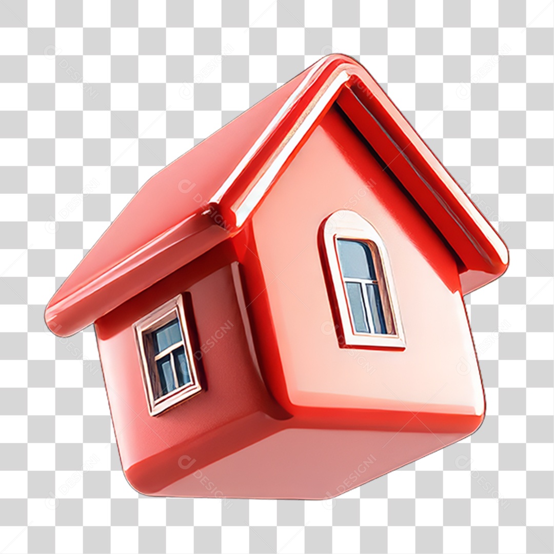 Ícone 3D Desenho de uma Casa PNG Transparente