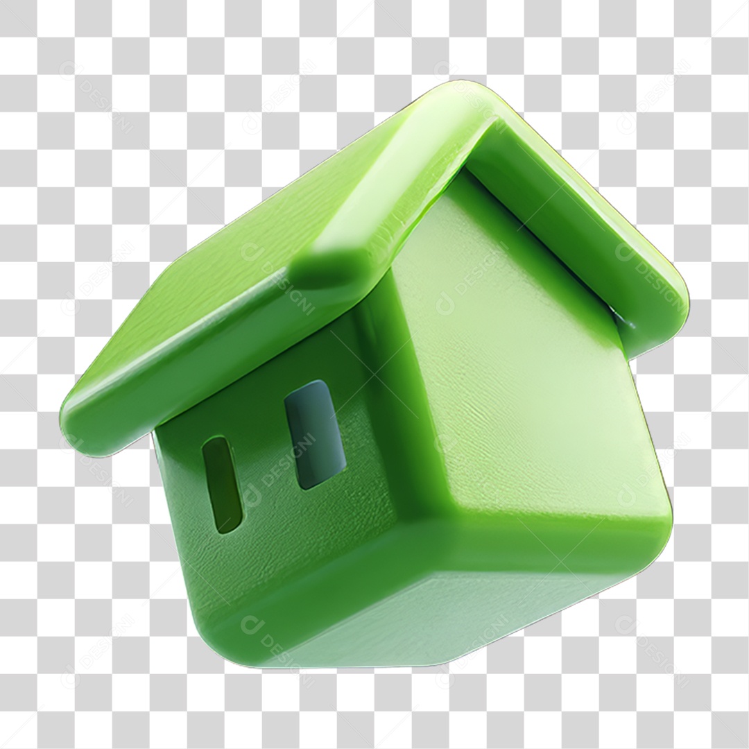 Ícone 3D Desenho de uma Casa PNG Transparente