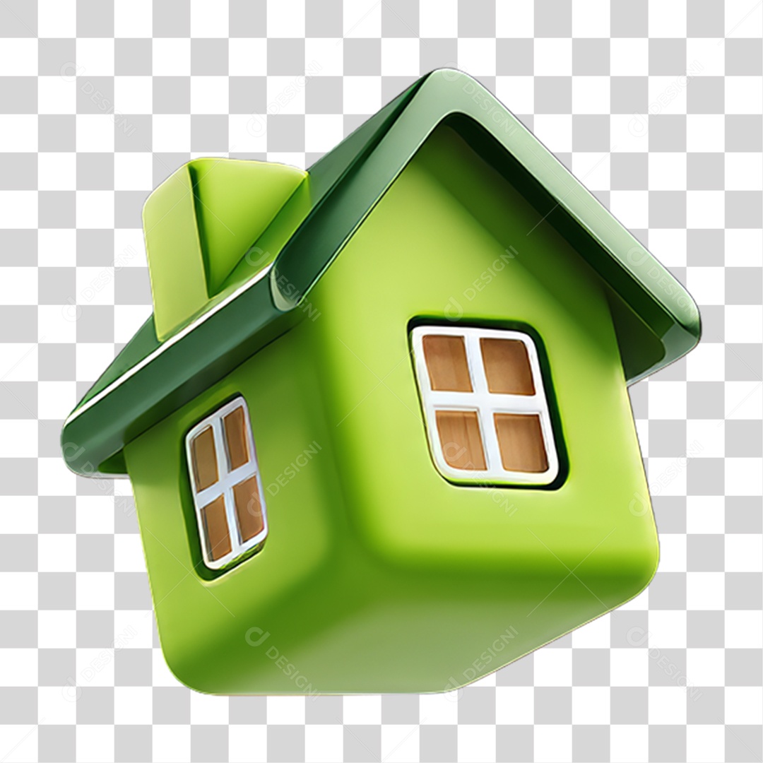 Ícone 3D Desenho de uma Casa PNG Transparente