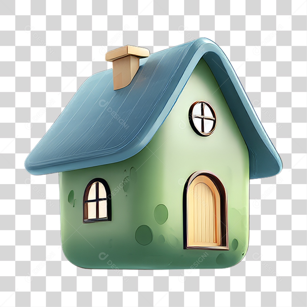 Ícone 3D Desenho de uma Casa PNG Transparente