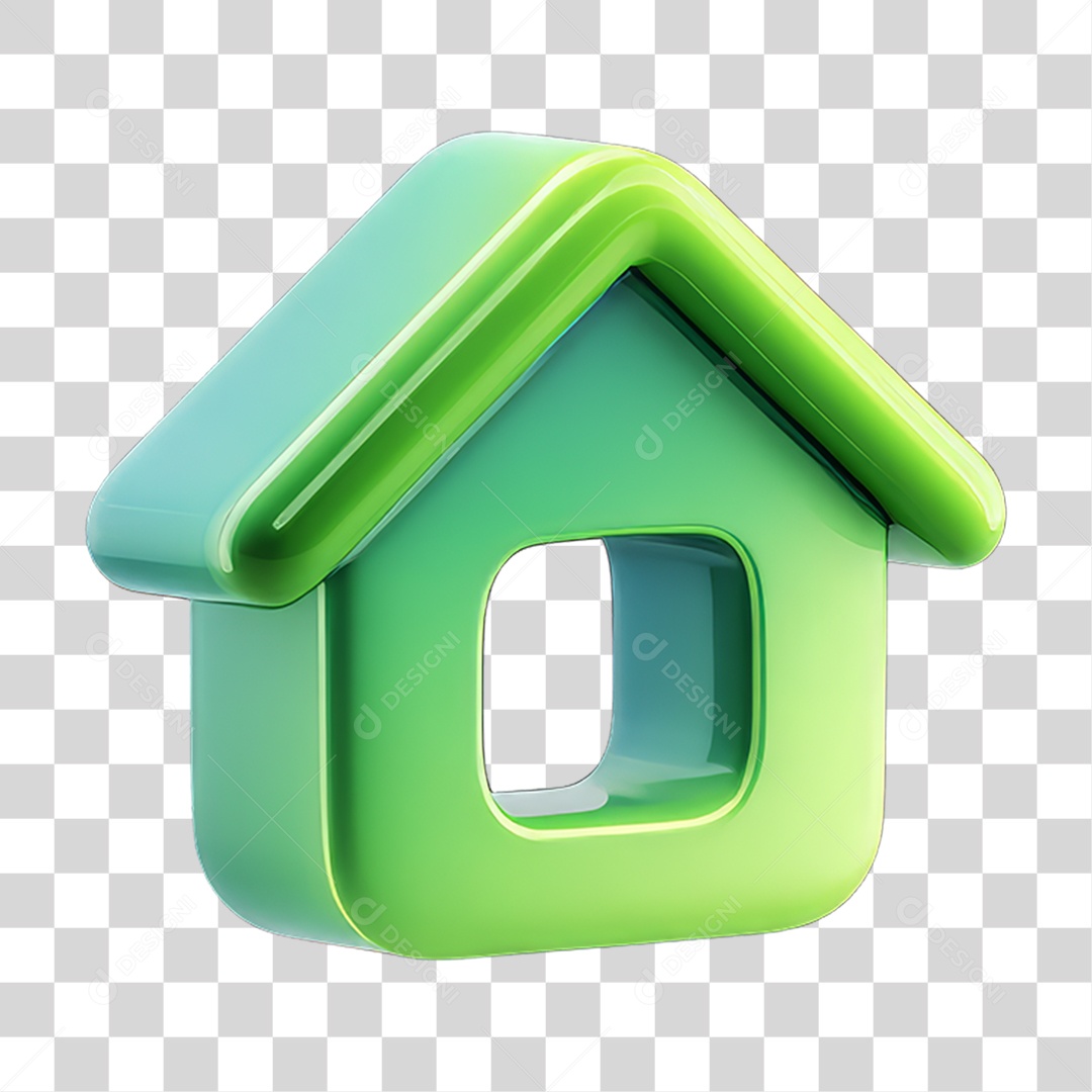 Ícone 3D Desenho de uma Casa PNG Transparente