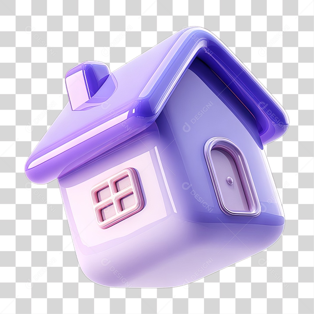 Ícone 3D Desenho de uma Casa PNG Transparente