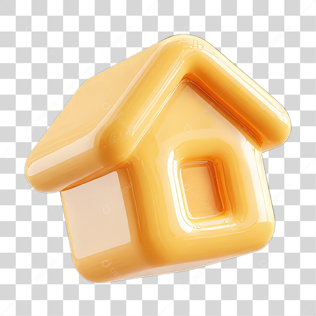 Ícone 3D Desenho de uma Casa PNG Transparente