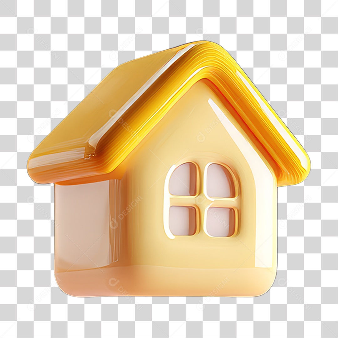 Ícone 3D Desenho de uma Casa PNG Transparente
