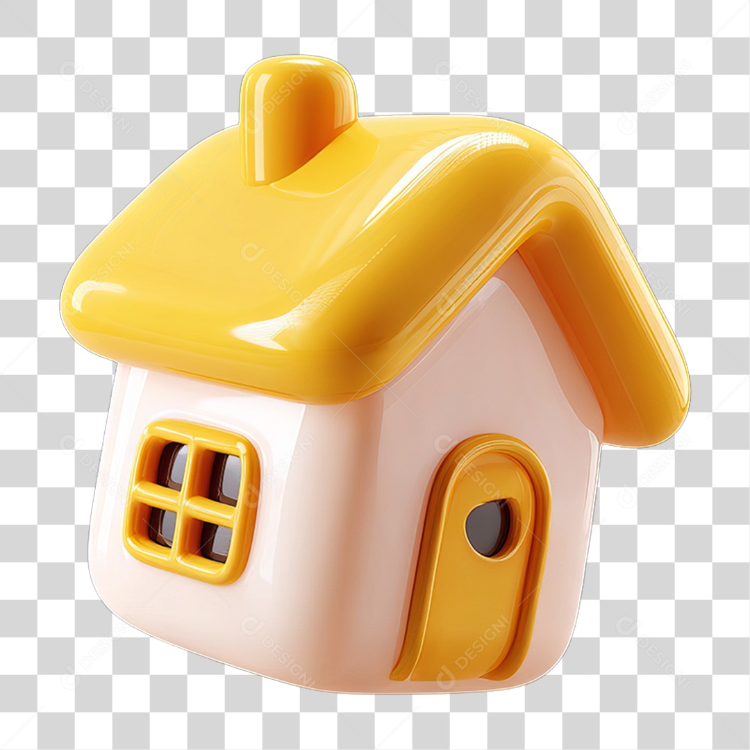 Ícone 3D Desenho de uma Casa PNG Transparente
