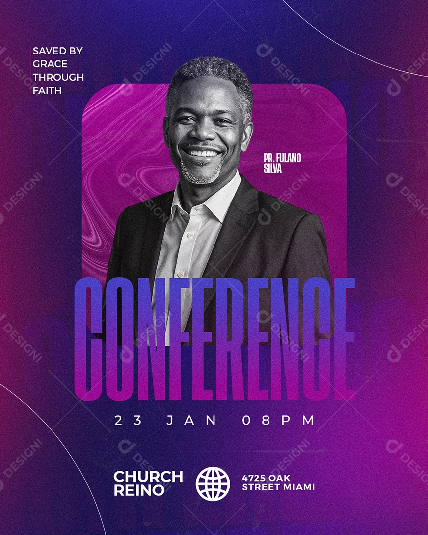 Feed Flyer Conference Gospel Social Media PSD Editável