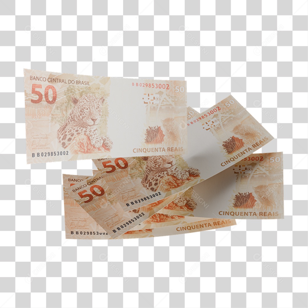 Dinheiro Notas Cédulas 50 Reais PNG Transparente