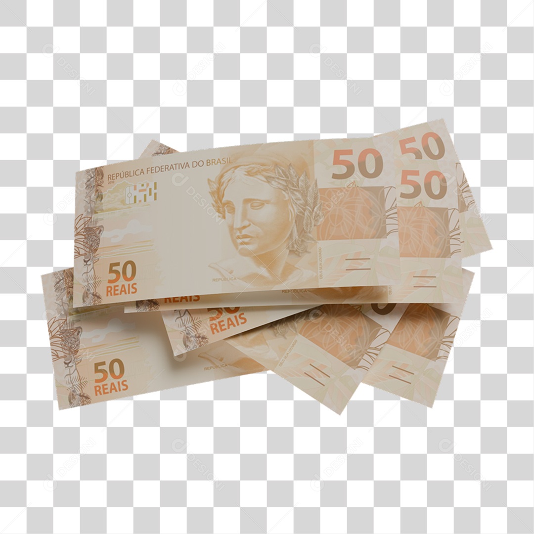 Dinheiro Notas Cédulas 50 Reais PNG Transparente