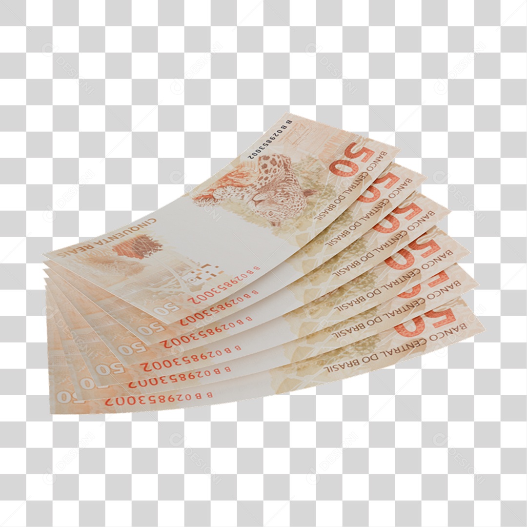 Dinheiro Notas Cédulas 50 Reais PNG Transparente