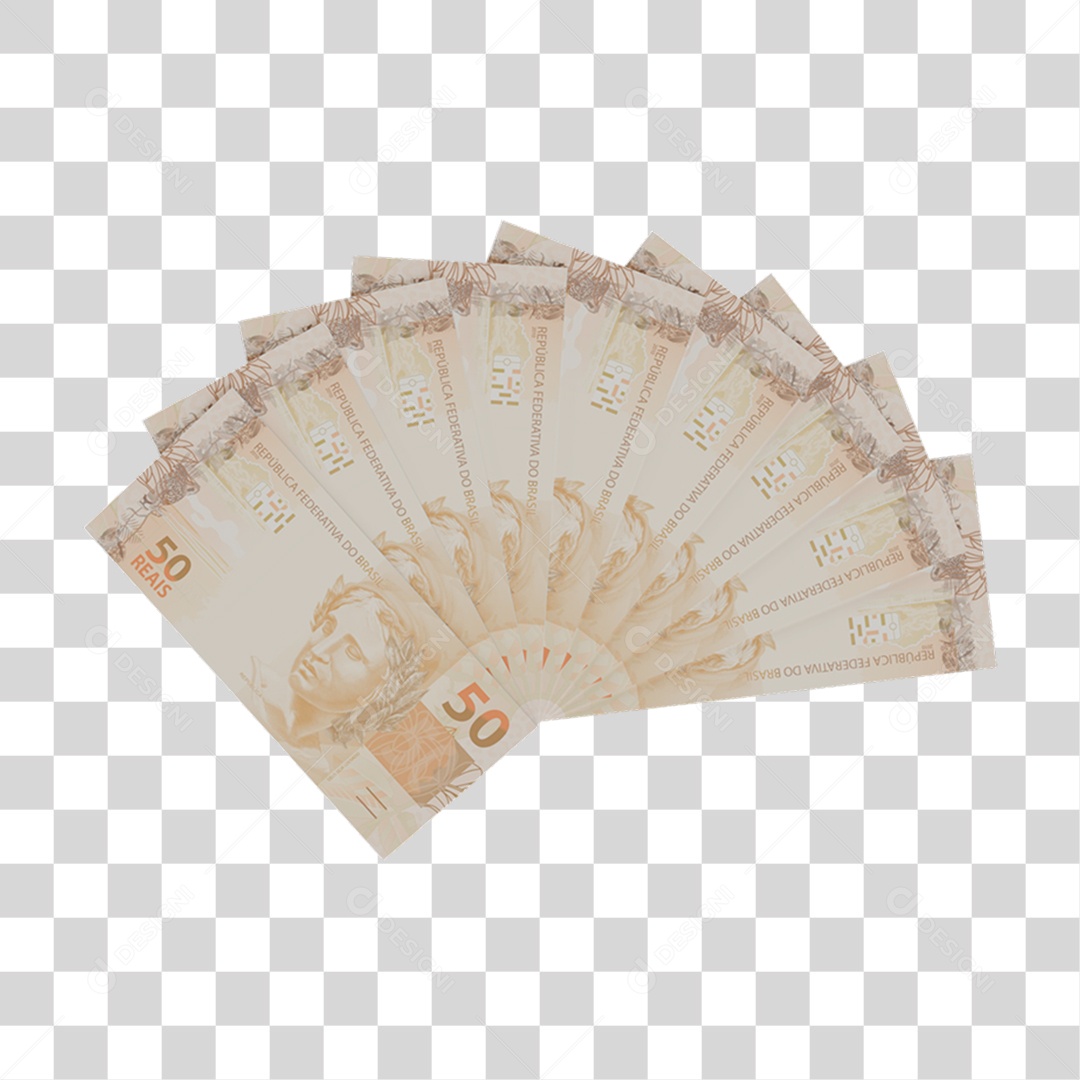 Dinheiro Notas Cédulas 50 Reais PNG Transparente