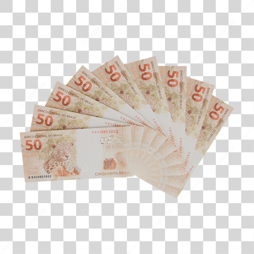 Dinheiro Notas Cédulas 50 Reais PNG Transparente