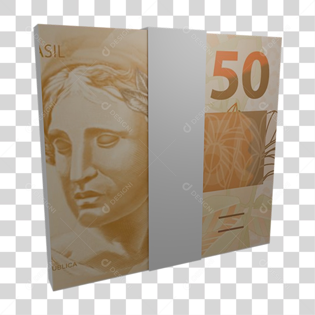 Dinheiro Notas Cédulas 50 Reais PNG Transparente