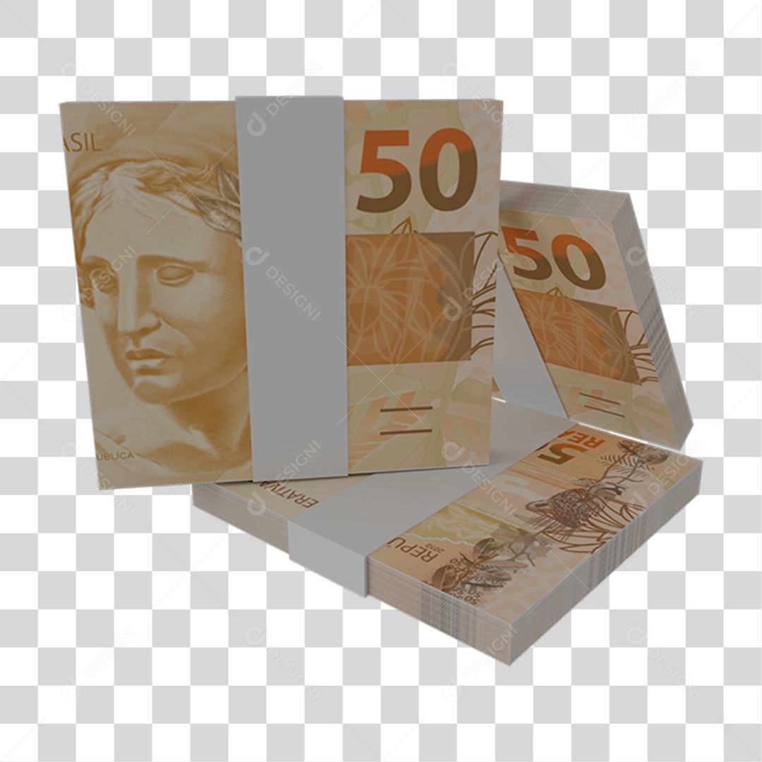 Dinheiro Notas Cédulas 50 Reais PNG Transparente