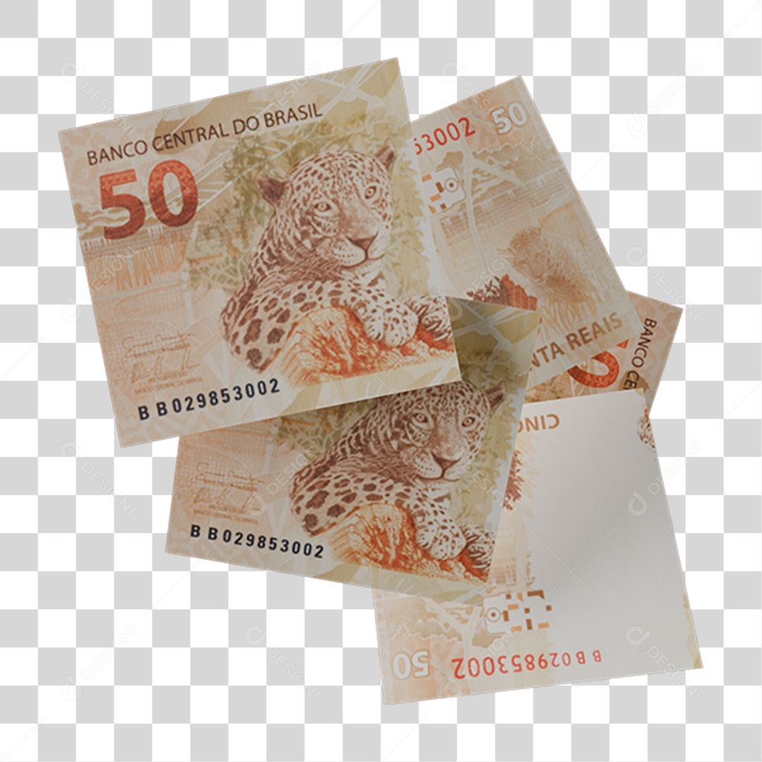 Dinheiro Notas Cédulas 50 Reais PNG Transparente