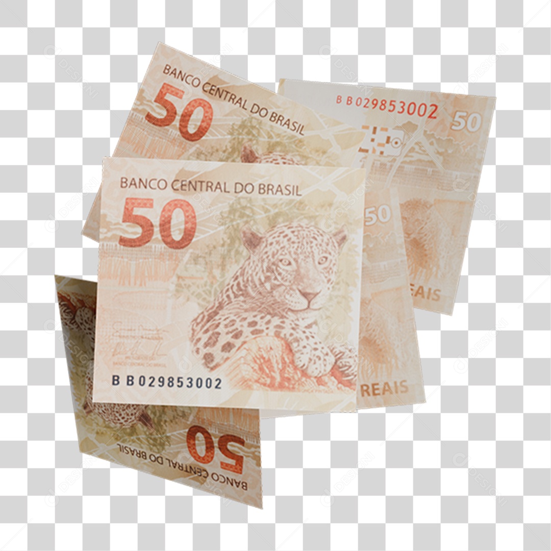 Dinheiro Notas Cédulas 50 Reais PNG Transparente