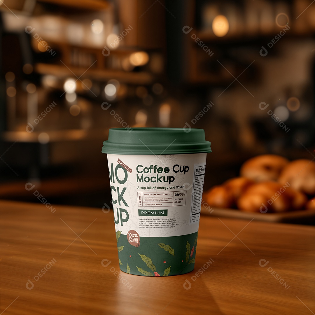 Copo de Café Mockup PSD Editável