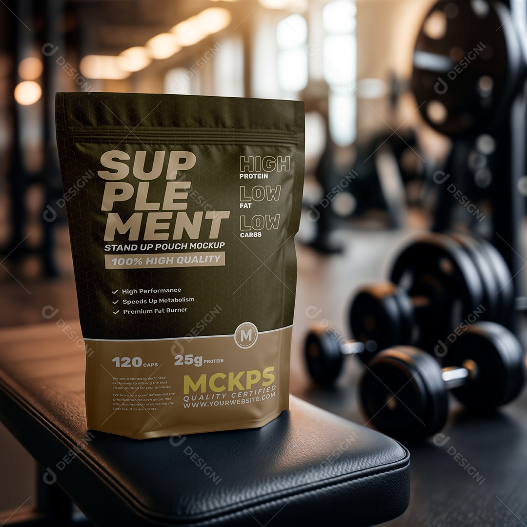 Embalagem de Suplemento PSD Editável Mockup