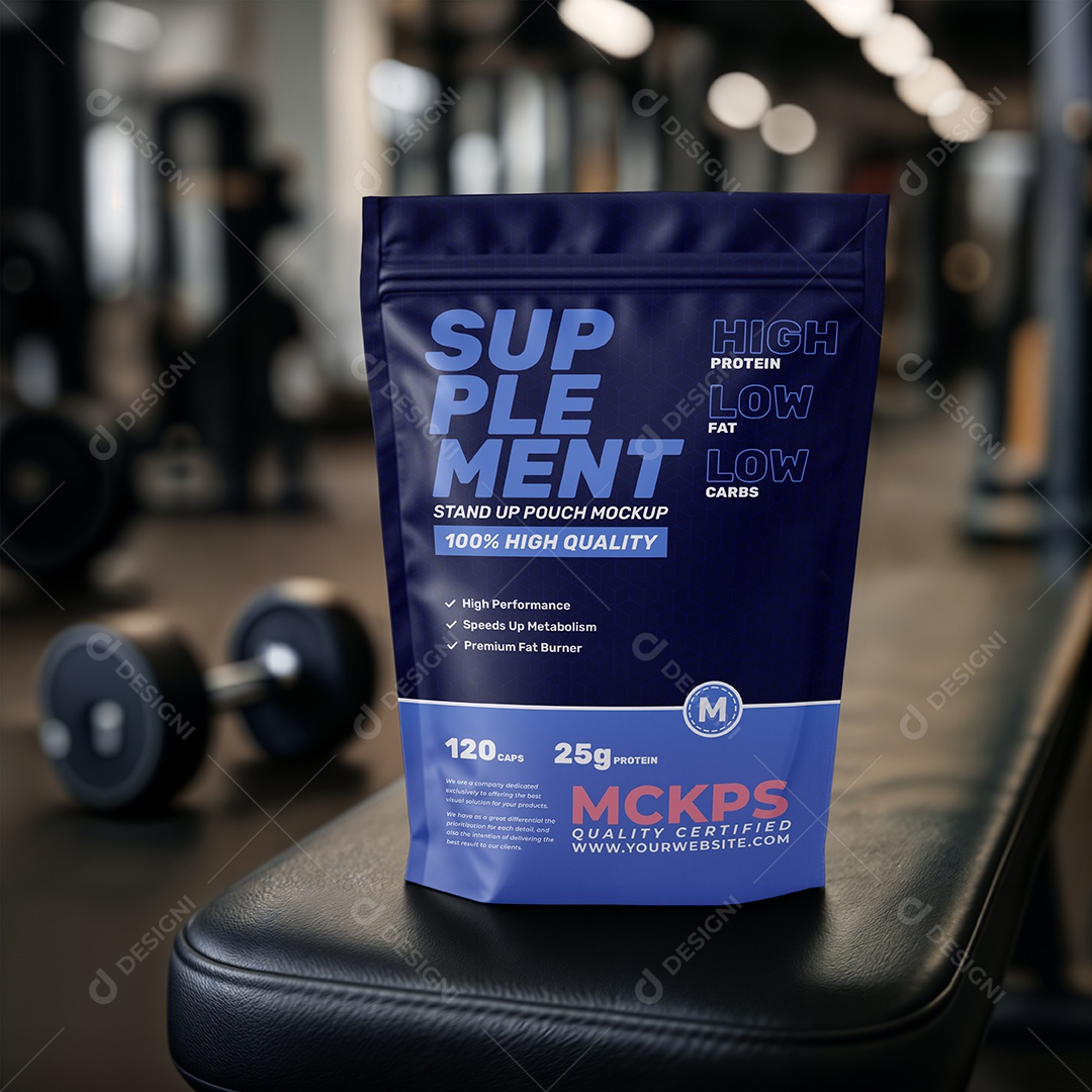 Embalagem de Suplemento PSD Editável Mockup