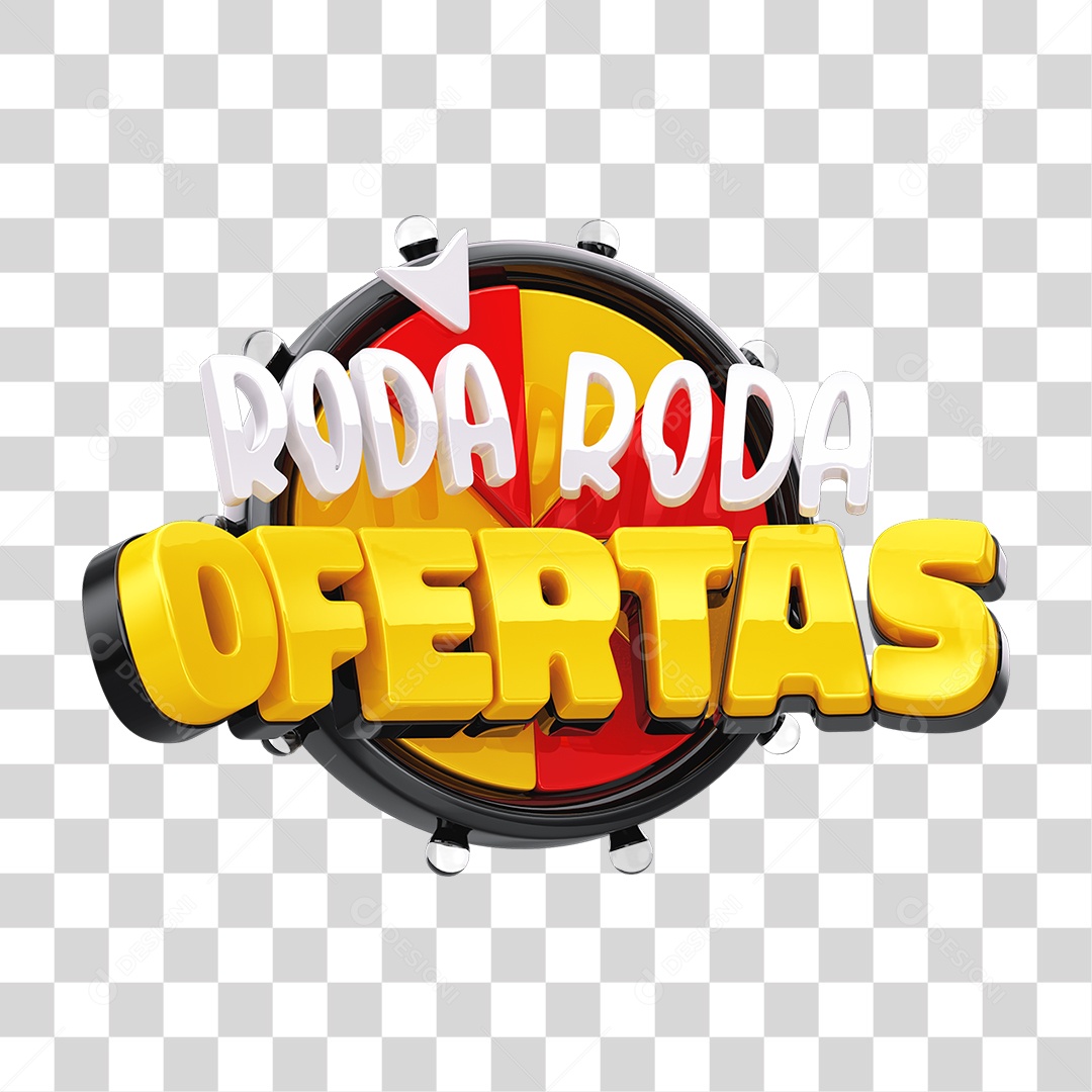 Selo 3D Roda Roda Ofertas PNG Transparente