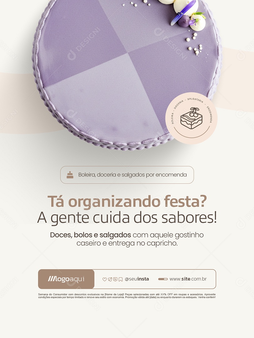 Boleira Tá Organizando Festa Social Media PSD Editável