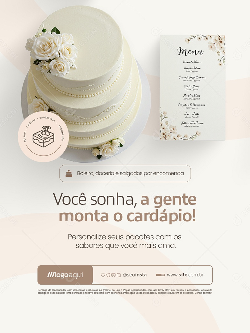 Boleira Você Sonha Social Media PSD Editável