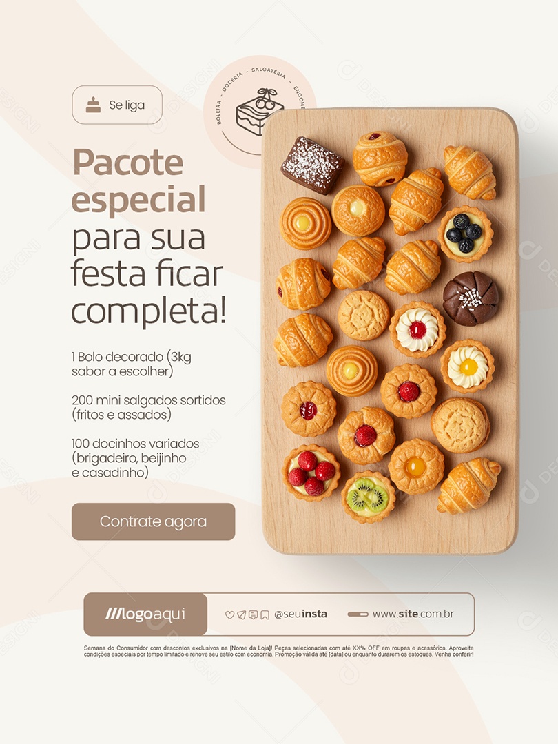 Boleira Pacote Especial Social Media PSD Editável