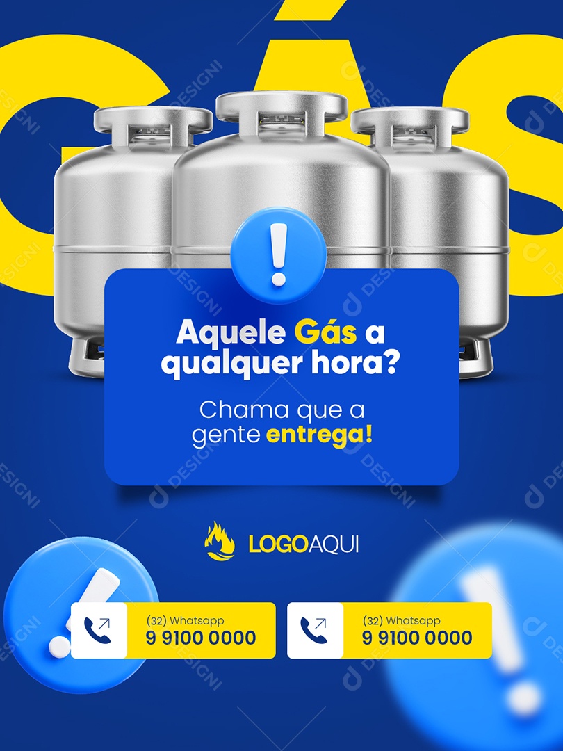 Distribuidora de Gás Chama Que a Gente Entrega Social Media PSD Editável