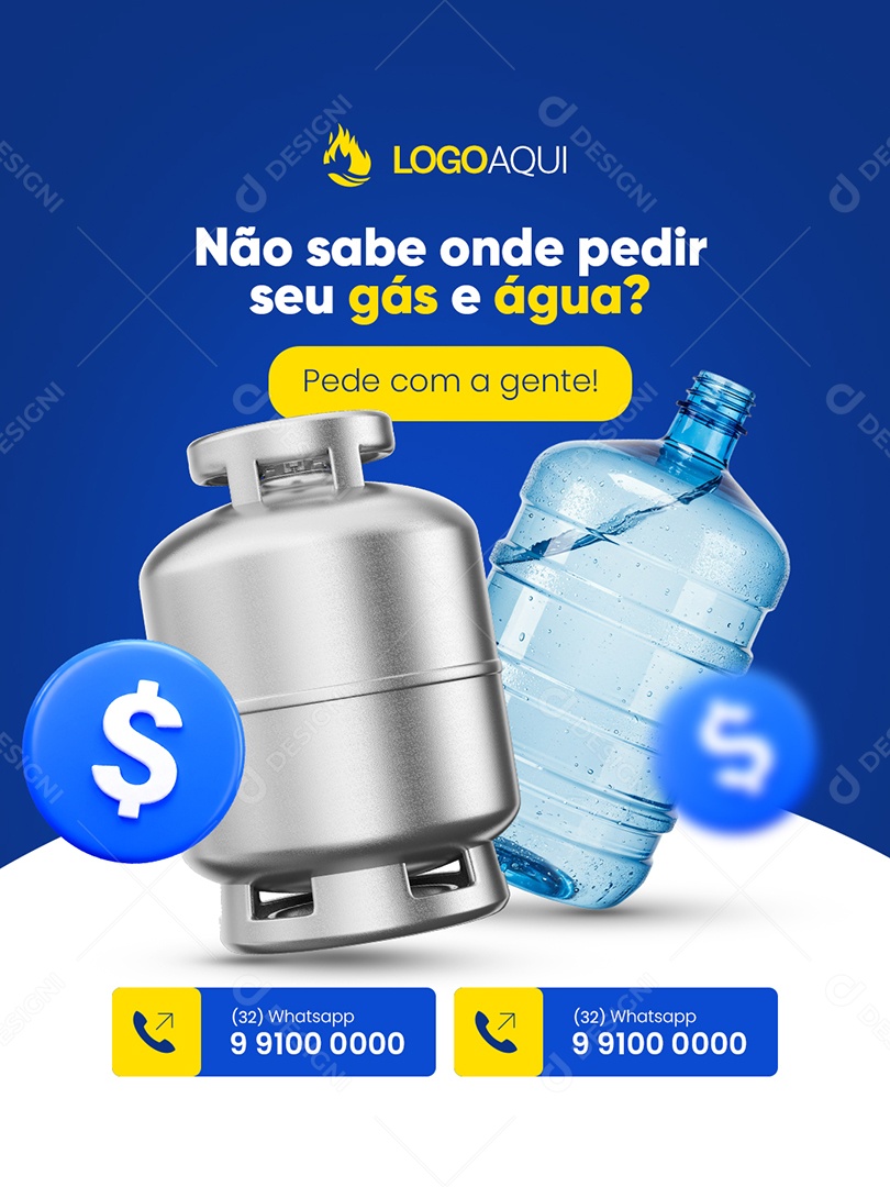 Distribuidora de Gás Pede com a Gente Social Media PSD Editável