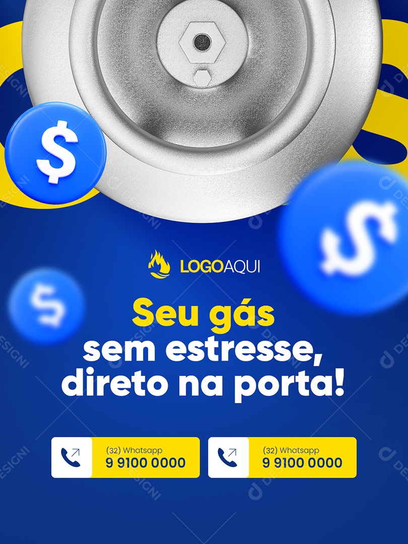 Distribuidora de Gás Sem Estresse Social Media PSD Editável