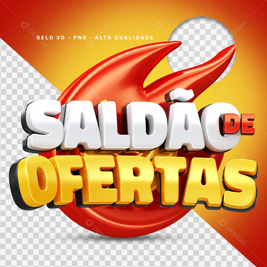 Saldão de Ofertas Selo 3D para Composição PSD