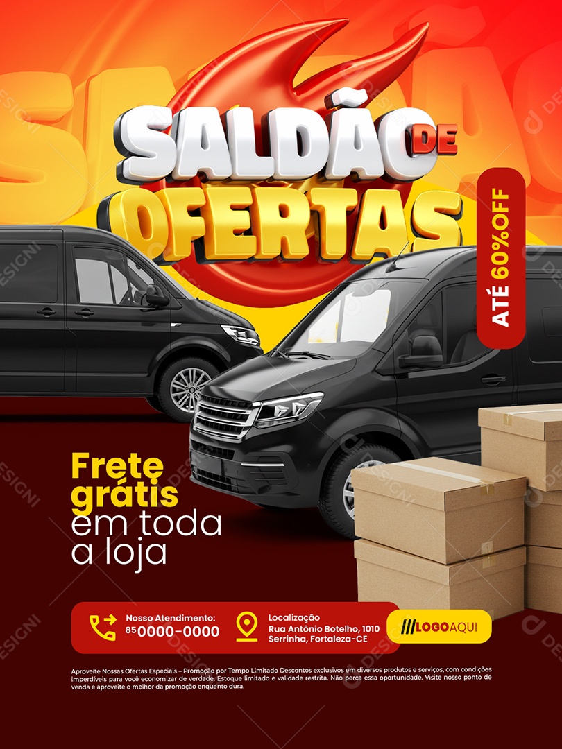 Saldão de Ofertas Loja de Eletrônicos Frete Grátis Social Media PSD Editável