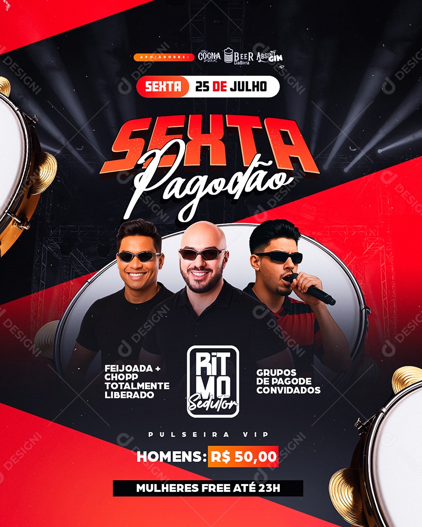 Flyer Sexta Pagodão Social Media PSD Editável