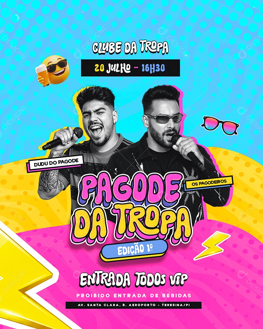 Flyer Pagode da Tropa Social Media PSD Editável