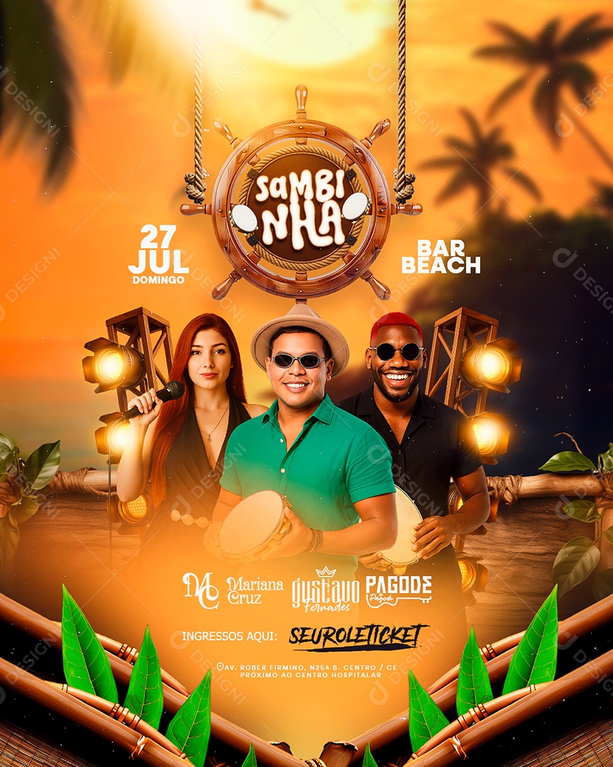 Flyer Sambinha Social Media PSD Editável
