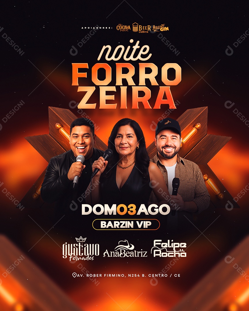 Flyer Noite Forrozeira Social Media PSD Editável