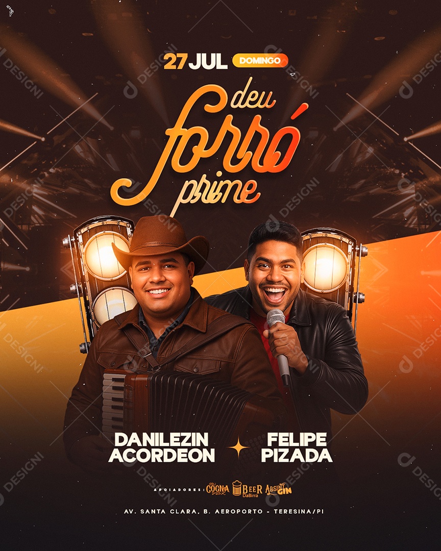 Flyer Deu Forró Prime Social Media PSD Editável
