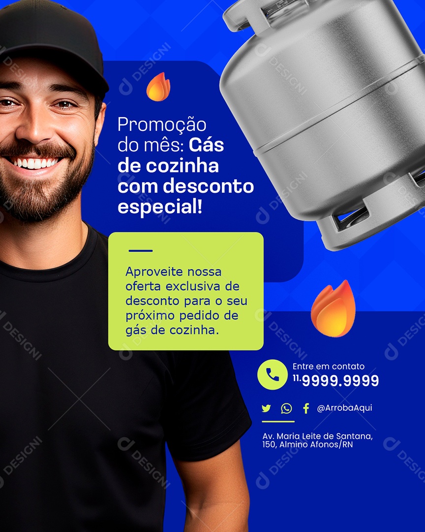 Distribuidora de Gás Promoção do Mês com Desconto Especial Social Media PSD Editável