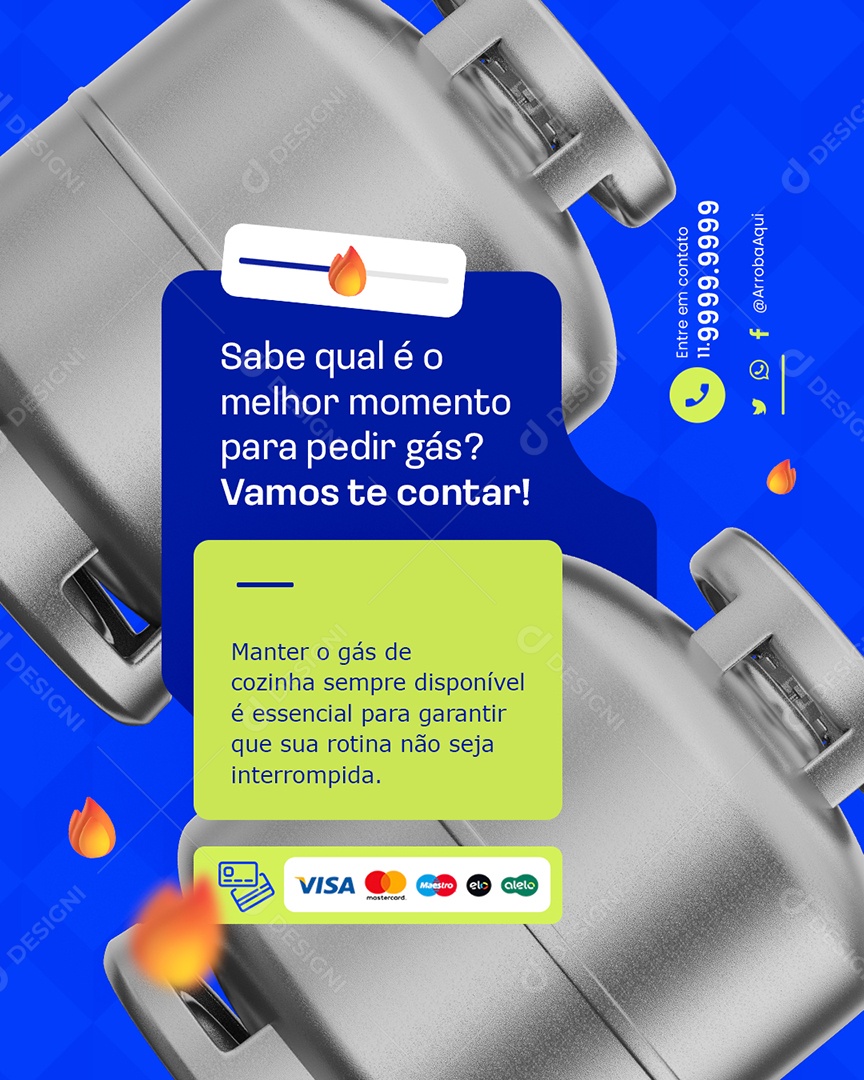 Distribuidora de Gás Sabe Qual é o Melhor Momento Social Media PSD Editável