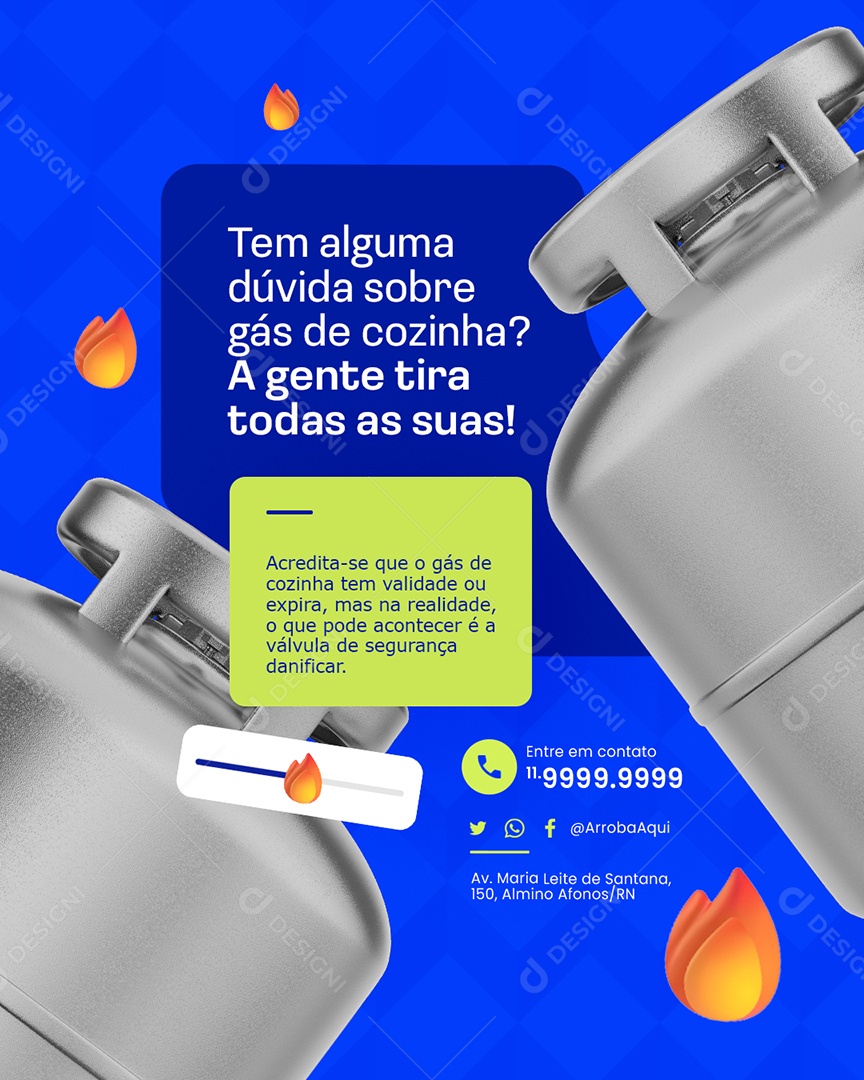 Distribuidora de Gás Tem Alguma Dúvida Social Media PSD Editável