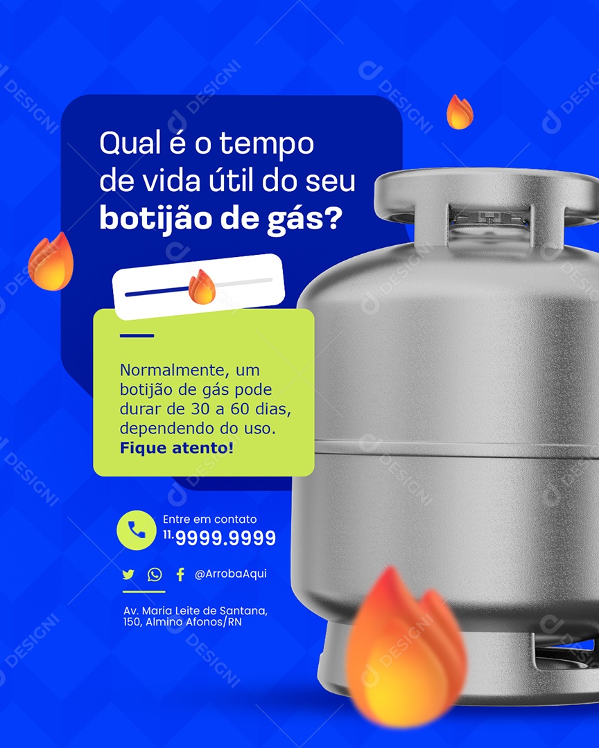 Distribuidora de Gás Qual é o Tempo de Vida Útil Social Media PSD Editável