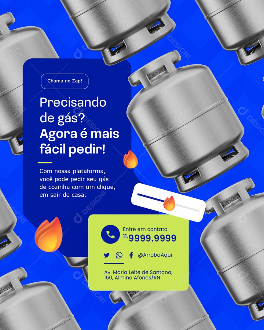 Distribuidora de Gás Precisando de Gás Social Media PSD Editável